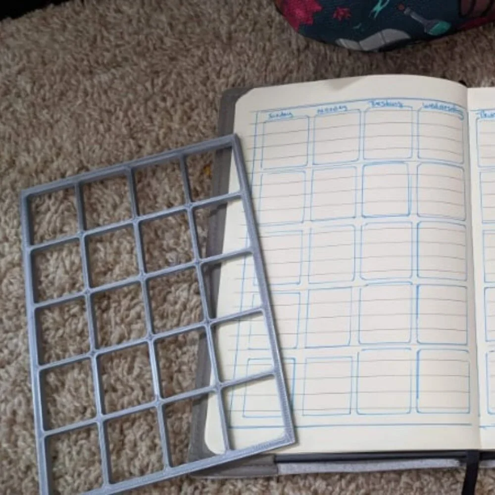 Calendar Grid for Planners and Journals 5x7 Stencil Tracing Template